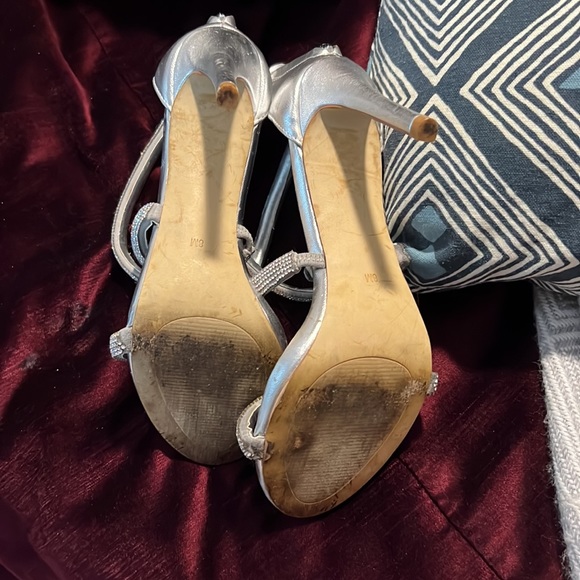 Steve Madden diamanté fancy evening heels silver size 8 - Picture 2 of 5